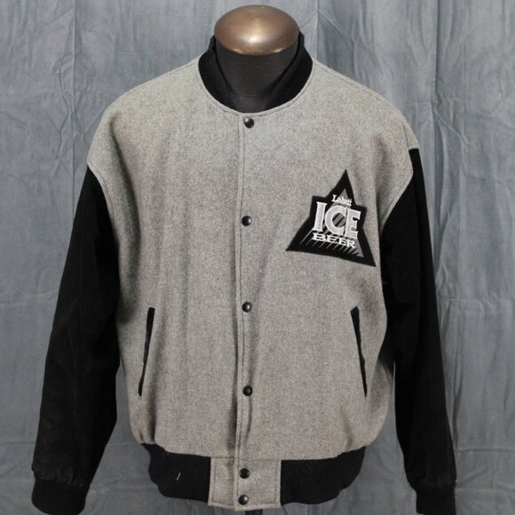 Vintage Beer Jacket - Labatt Ice Letterman Jacket - Men's Large - Picture 1 of 9